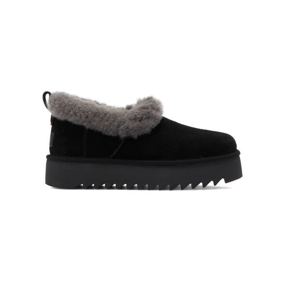 UGG Nita Genuine Shearling Platform Slippers Black Charcoal — Size 8 — NIB - Picture 11 of 13